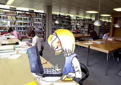 Anna in der Bibliothek